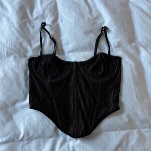 White Fox Boutique Black Corset Top